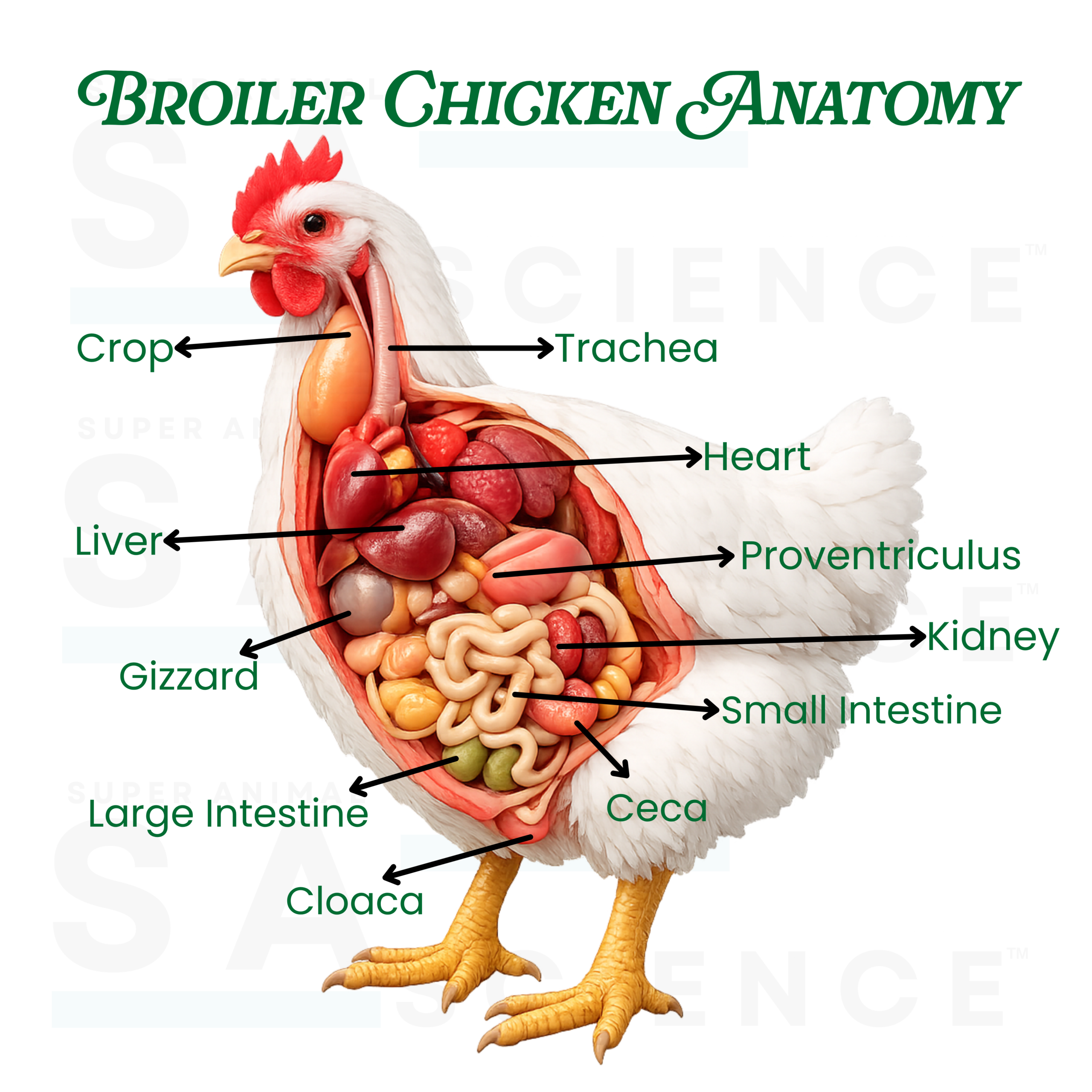 Broiler digestive anatomy